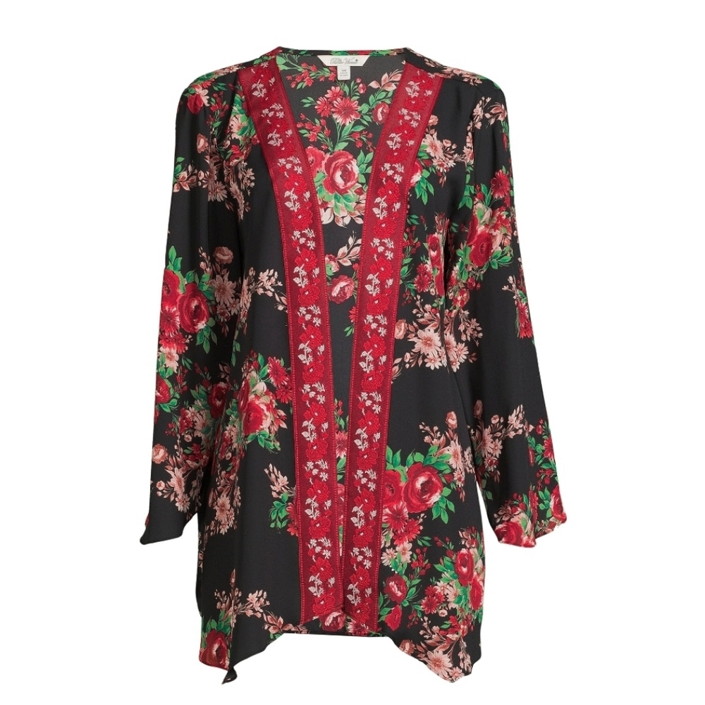 Pioneer Woman Floral Sharkbite Duster Cardigan Kimono Ladies  XXL-XXXL